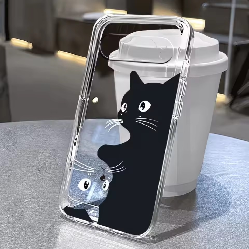 Google Pixel 8A - Милый прозрачный мягкий чехол с рисунком